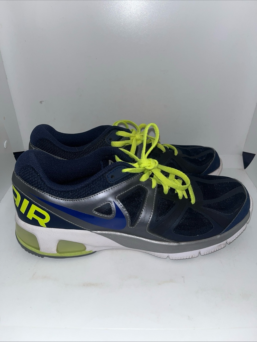 Nike Air Max - 554904 401 Navy Blue & Green Volt Running Shoes Men’s Sz 9.5